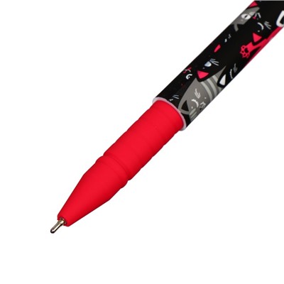 Ручка шариковая "Кошки" 0.7 мм, корпус Софтач Soft touch, чернила синие (штрихкод на штуке)
