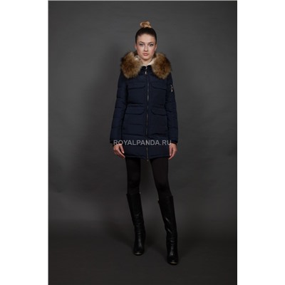 Женская куртка зимняя 9653 синий искусственный мех