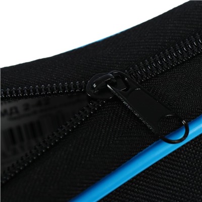 Папка с ручками текстильная А4, 350 х 265 х 45 мм, ПМД 2-42 "Офис", внутренний карман, чёрная/ярко-голубая