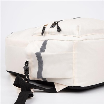 Рюкзак, отдел на молнии, 2 наружных кармана, 2 боковых кармана, c USB и AUX, цвет бежевый
