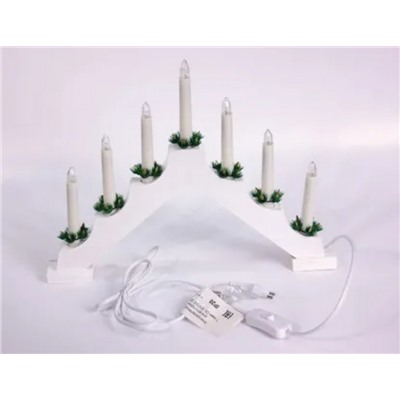 Свечи на белой подставке, 7 свечей