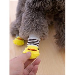 4шт Нескользящие носки с мультипликационным рисунком для собак