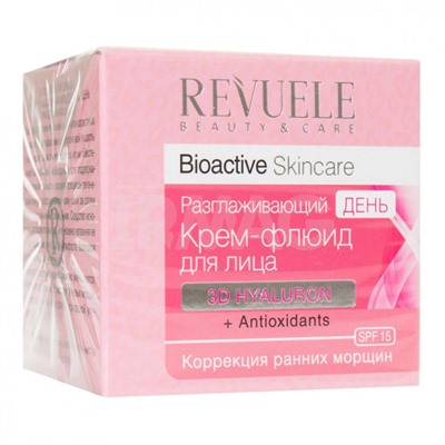 Дневной Крем-флюид для лица Revuele Bioactive Skincare 3D Hyaluron+Antioxidants разглаживающий 50 ml