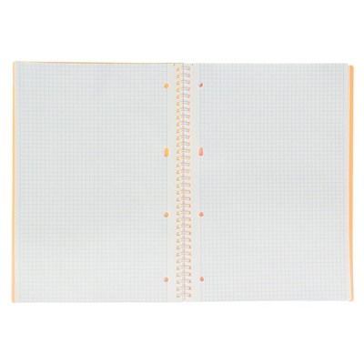 Тетрадь А4, 80 листов клетка на гребне DIAMOND НЕОН, пластиковая обложка, оранжевая