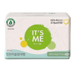 IT'S ME Прокладки женские гигиенические с крылышками / Slim Organic Cotton Pads Large, 280 мм, 4 капли, 10 шт.