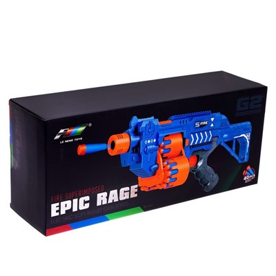 Автоматический бластер Epic Rage, с 3 обоймами