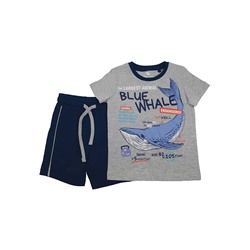 CSKB 90097-11-315 Комплект для мальчика (футболка, шорты),светло-серый меланж