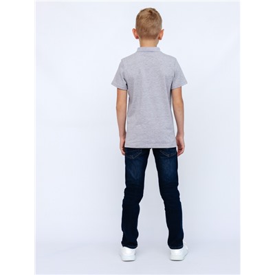 CWJB 63158-11 Рубашка-поло для мальчика,светло-серый меланж