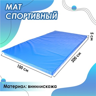 Мат 200 х 100 х 5 см, винилискожа, 18 кг/м3, цвет синий