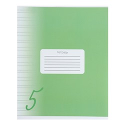 Тетрадь 12 листов в узкую линию Calligrata "Пятёрка. Зелёная", обложка мелованный картон, ВД-лак, блок офсет, белизна 95%