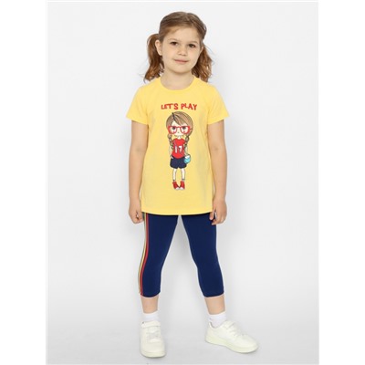 CWKG 90150-30 Комплект для девочки (футболка, брюки типа "легинсы"),желтый