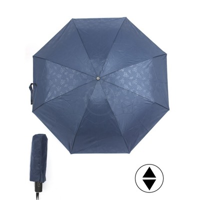 Зонт женский ТриСлона-L 4806 F  (Мини),  R=53см,  суперавт;  8спиц,  4слож,  набивной "Эпонж",  синий 254800