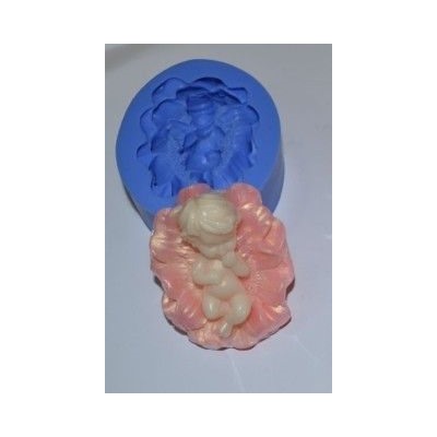 Силиконовая форма для мыла - 3D - Малыш в цветке