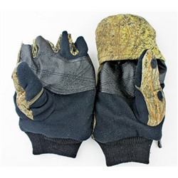 Перчатки-варежки с клапаном (тк. Алова+флис, цв. камыш/лес)