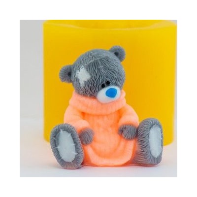 Силиконовая форма для мыла - 3D - Медведь в свитере