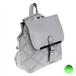 Стильная женская сумка-рюкзак Freedom_square из эко-кожи жемчужно-серого цвета.