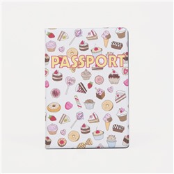 Обложка для паспорта, цвет белый, «Сладости»