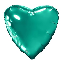 Шар фольгированный 19" сердце, бирюзовый