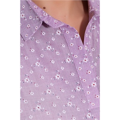 Блуза 425 "Хлопок" фламинго/цветы