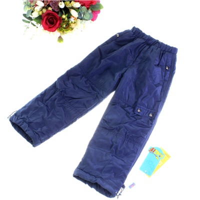 Рост 124-128. Утепленные детские штаны с подкладкой из полиэстера Rihoo цвета темного индиго.