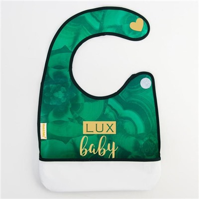 Нагрудник для кормления «Luxury baby» непромокаемый на липучке, с карманом