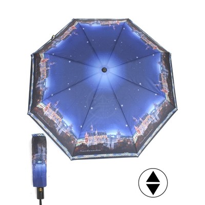 Зонт женский ТриСлона-880/L 3880,  R=55см,  суперавт;  8спиц,  3слож,  синий  (Neuschwanstein)  250127