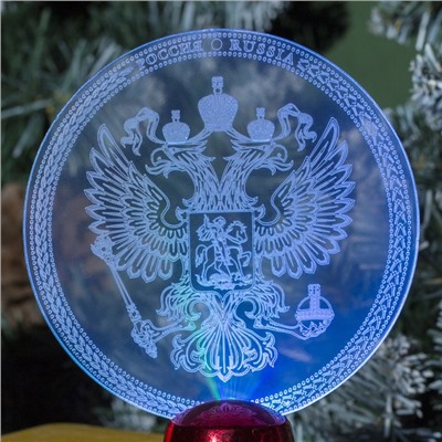 Подставка световая "Герб России", 13.5х11 см, (батарейки в компл.), 1 LED, RGB микс