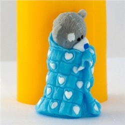 Силиконовая форма для мыла - 3D - Медведь в одеяле