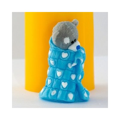 Силиконовая форма для мыла - 3D - Медведь в одеяле