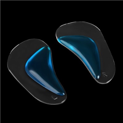 Супинаторы для обуви, амортизирующие, силиконовые, L (36-38 р-р), пара, цвет прозрачный/голубой