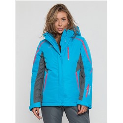 Горнолыжная куртка женская синего цвета 552002S