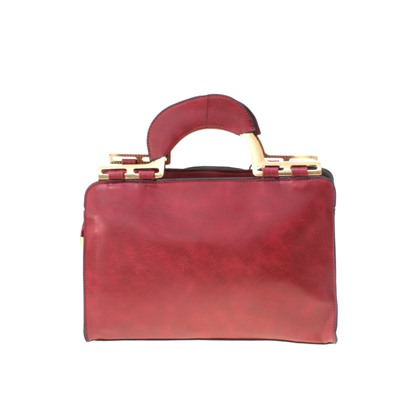 Стильная женская сумочка Meige из эко-кожи красно-клубничного цвета.
