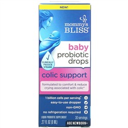 Mommy's Bliss, капли с пробиотиком для облегчения кишечных колик у грудных детей от рождения и старше, 8 мл (27 жидк. унций)