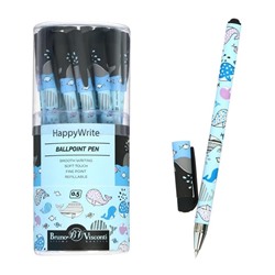 Ручка шариковая HappyWrite "Друзья.Киты", 0,5 мм, синие чернила