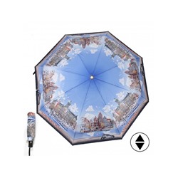 Зонт женский ТриСлона-L 3844 А,  R=58см,  суперавт;  8спиц,  3слож,  набивной,  "Эпонж",  Амстердам 235267