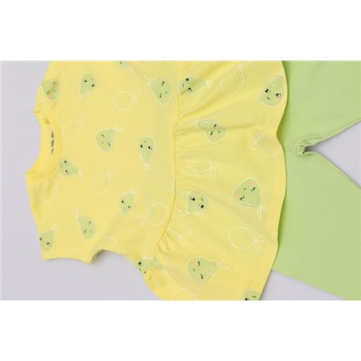 CSBG 90251-30-410 Комплект для девочки (платье модель "туника", бриджи),желтый