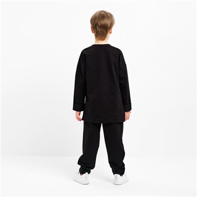 Костюм детский (свитшот, брюки) MINAKU цвет чёрный, рост 104 см
