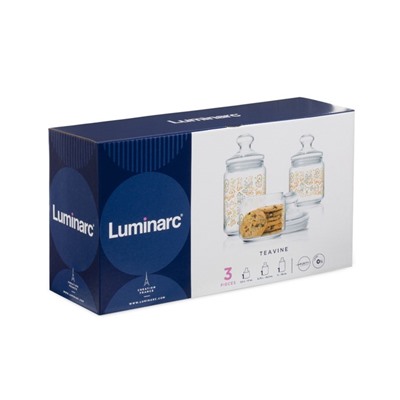 Набор банок для продуктов Luminarc Teavine, 3 предмета (500 мл, 750 мл, 1 л)