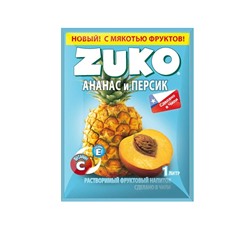 Растворимый напиток ZUKO Ананас-персик 1кор*8 бл*12шт,25г