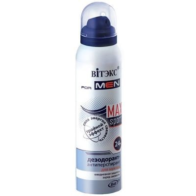 Витэкс Vitex for Men Sport Max For men MAX Дезодорант-Антиперспирант 24ч. аэроз баллон 150мл