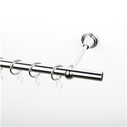 Карниз металлический стыкованный, 1-рядный, хром, гладкая труба, ø 19 мм  (df-200062-gr)
