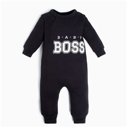 Комбинезон детский Крошка Я "Little Boss", рост 86-92 см, цвет чёрный