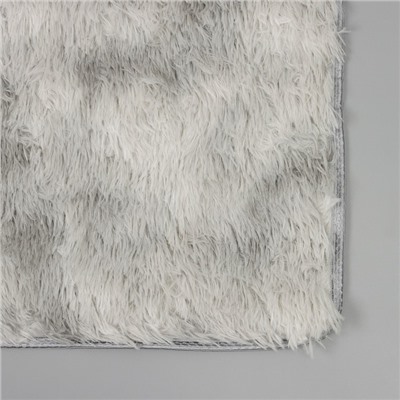 Коврик для ванной Доляна «Пушистик», 50×80 см, цвет серый