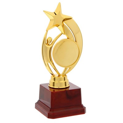Наградная фигура «Человек со звездой», золото, подставка пластик красная, 17 х 6,5 х 6,5 см.