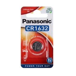 Батарейка литиевая Panasonic Lithium Power, CR1632-1BL, 3В, блистер, 1 шт