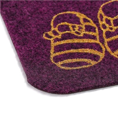 Коврик влаговпитывающий придверный Доляна «Тапочки», 35×58 см, цвет МИКС