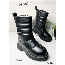 Зимние ботинки с натуральным мехом 9187 черные