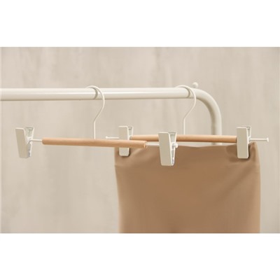 Вешалка для брюк и юбок «Wood», 28×11,5×2,8 см, цвет белый