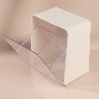 Органайзер для хранения ватных дисков и палочек, подвесной, 2 секции, 9,2 × 7 × 10,7 см, цвет прозрачный/МИКС