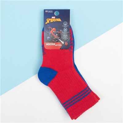 Набор носков "Человек-Паук" 2 пары, красный/синий, 14-16 см